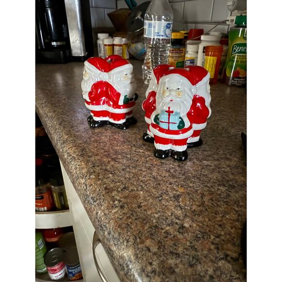 Set of Vintage Santa candle stick holders - Picture 3 of 3